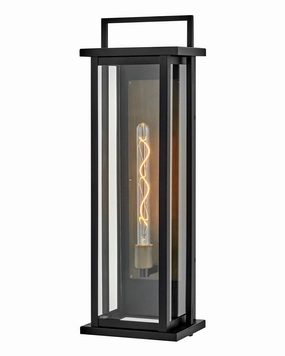 Langston LED Wall Mount Lantern BlackOutdoor wall sconces with motion sensor