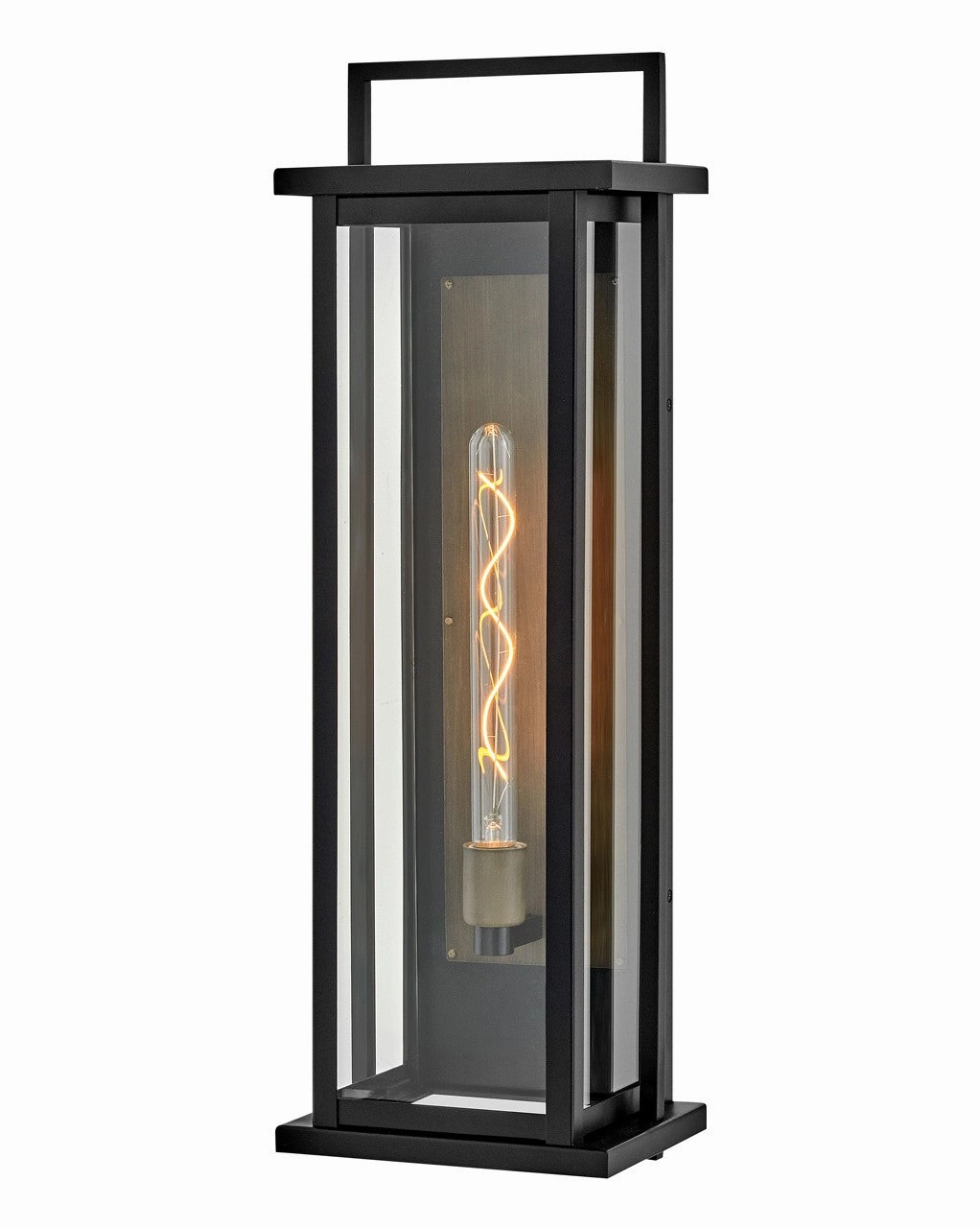 Langston LED Wall Mount Lantern BlackOutdoor wall sconces with motion sensor
