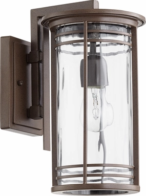 Larson One Light Outdoor Lantern Oiled Bronze w/ Clear Hammered GlassOutdoor wall sconces with motion sensor