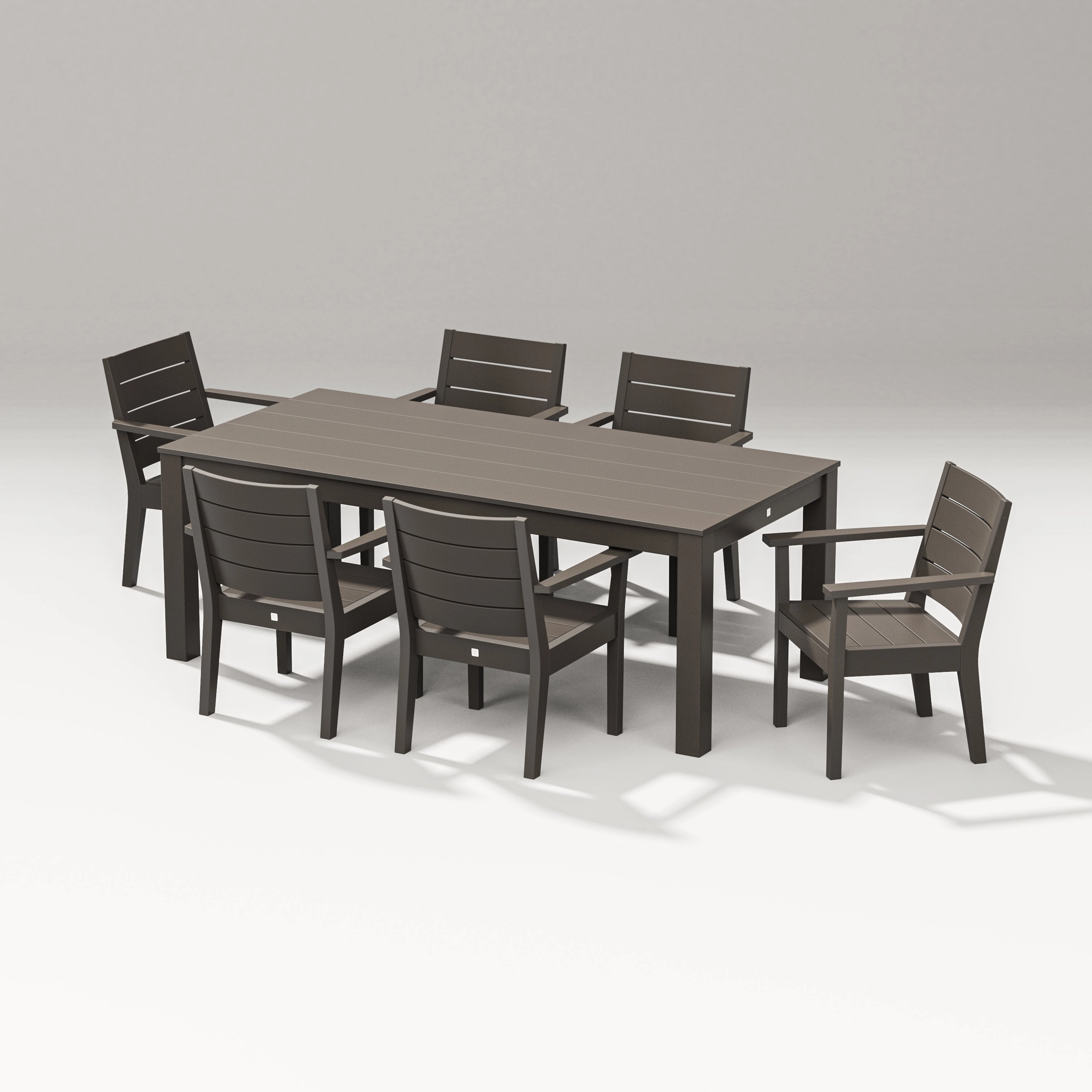 Latitude 7-Piece Arm Chair Dining Set - Parsons 84"outdoor patio furniture set