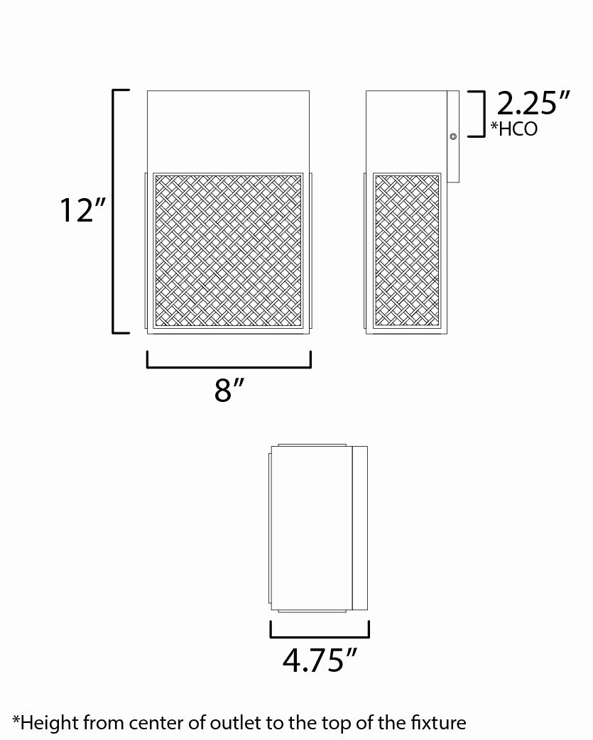 Lattice LED Outdoor Wall Sconce Black