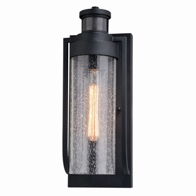 Lawton One Light Outdoor Motion Sensor Wall Light Textured BlackOutdoor wall sconces with motion sensor