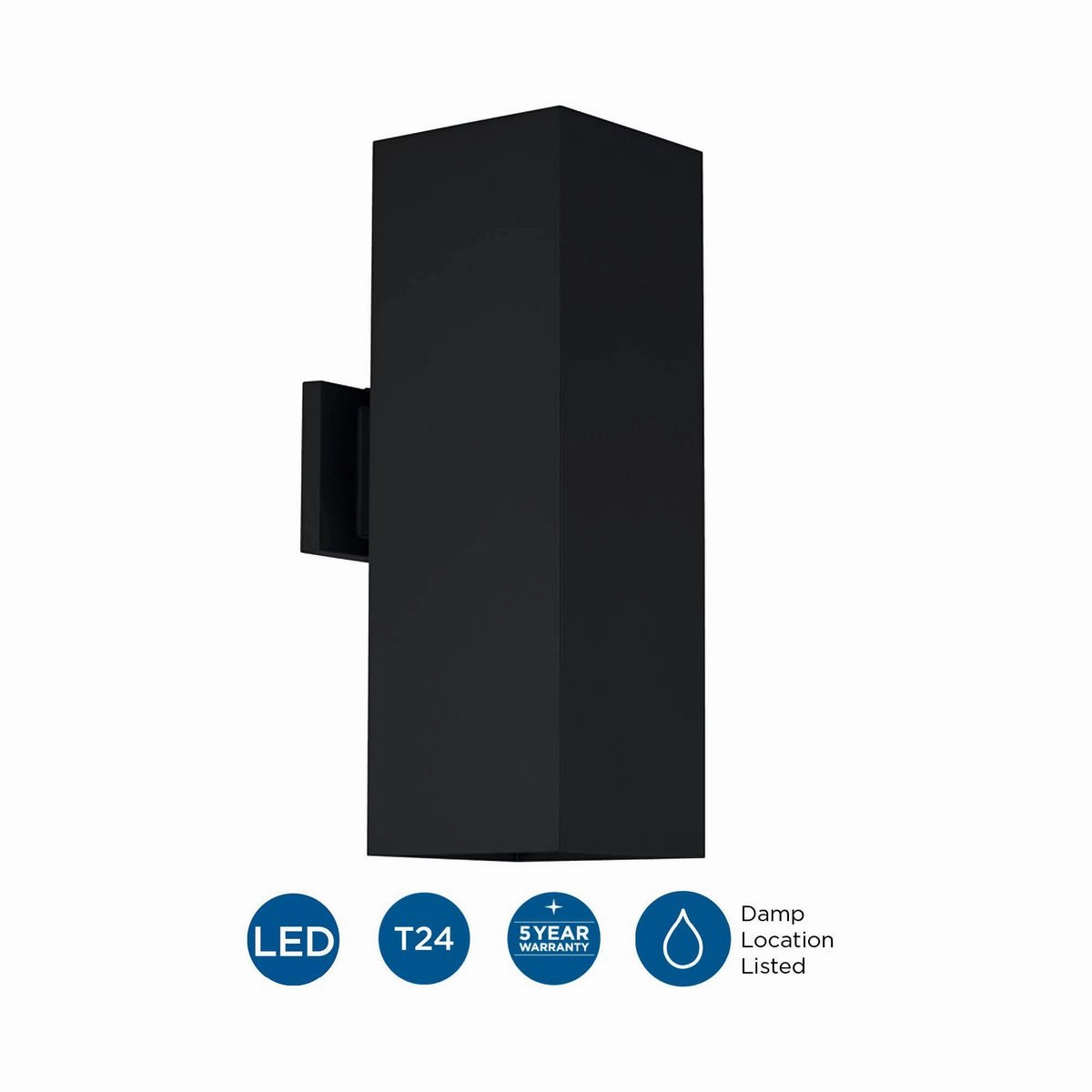 Led Squares LED Wall Lantern Black