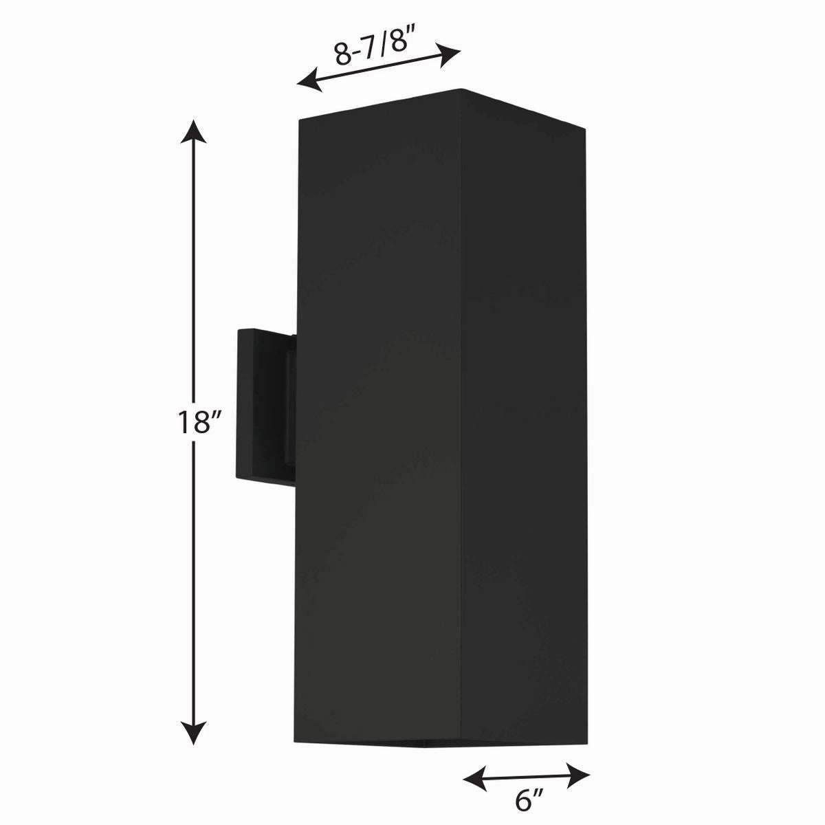Led Squares LED Wall Lantern Black