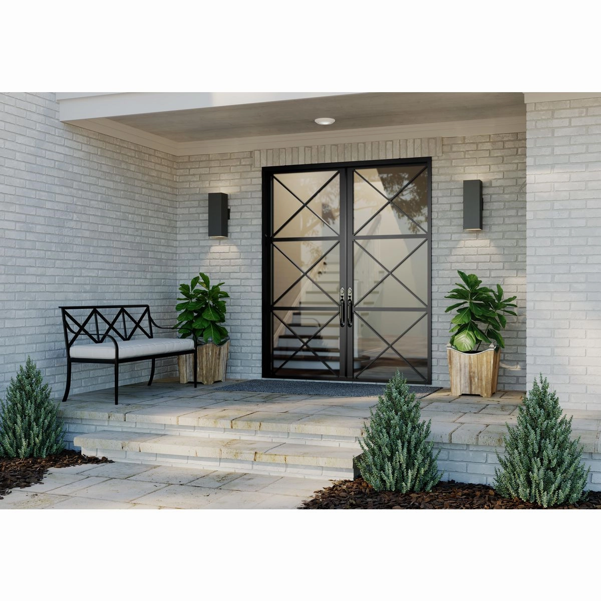 Led Squares LED Wall Lantern Black