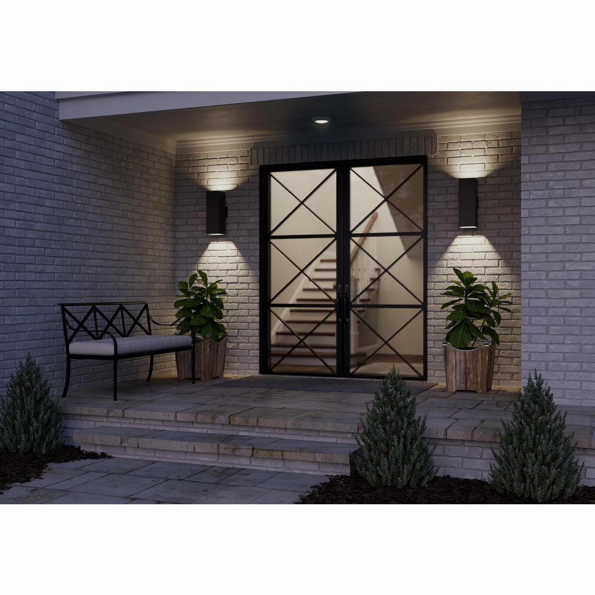 Led Squares LED Wall Lantern Black