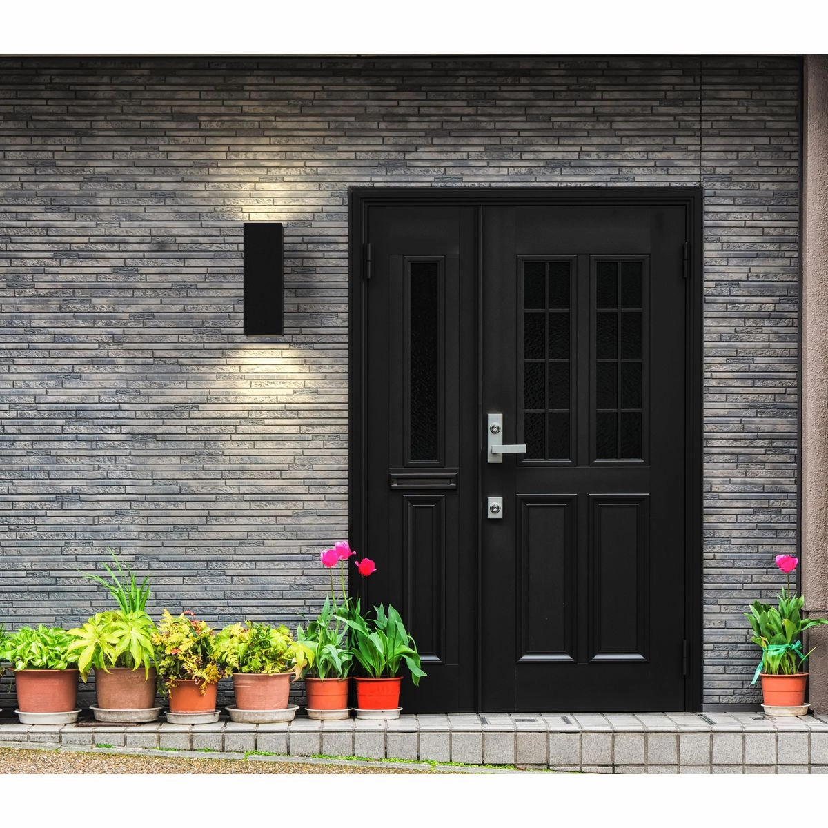 Led Squares LED Wall Lantern Black