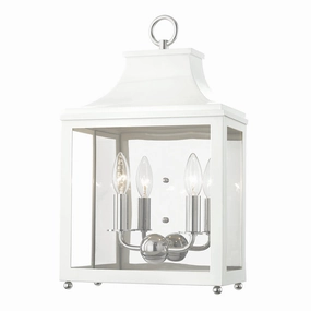 Leigh Two Light Wall Sconce Polished Nickel/WhiteOutdoor wall sconces with motion sensor