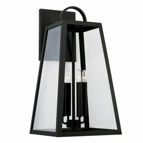 Leighton Four Light Outdoor Wall Lantern BlackOutdoor wall sconces with motion sensor