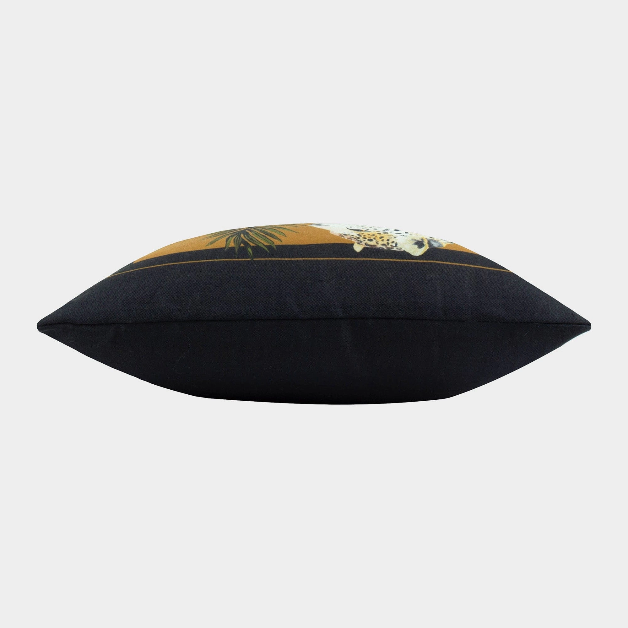 Leopardess - Black & Gold Printed Outdoor Cushion 50x50cm