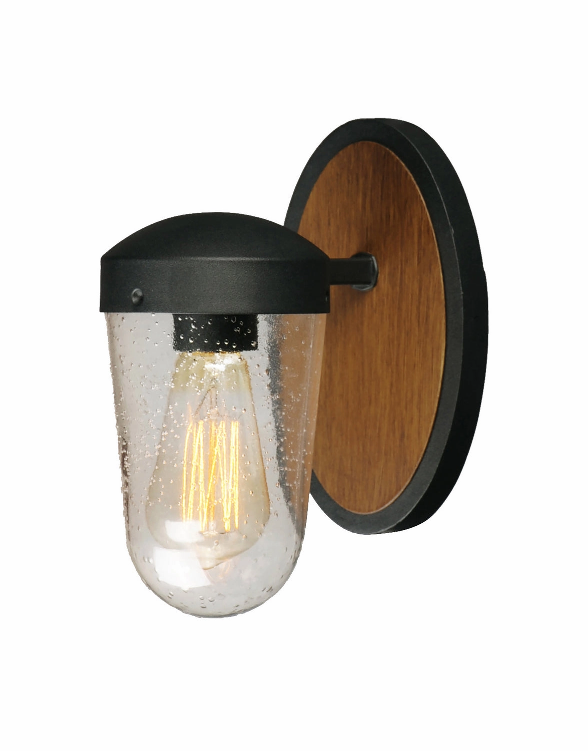 Lido One Light Outdoor Wall Lantern Antique Pecan / Black