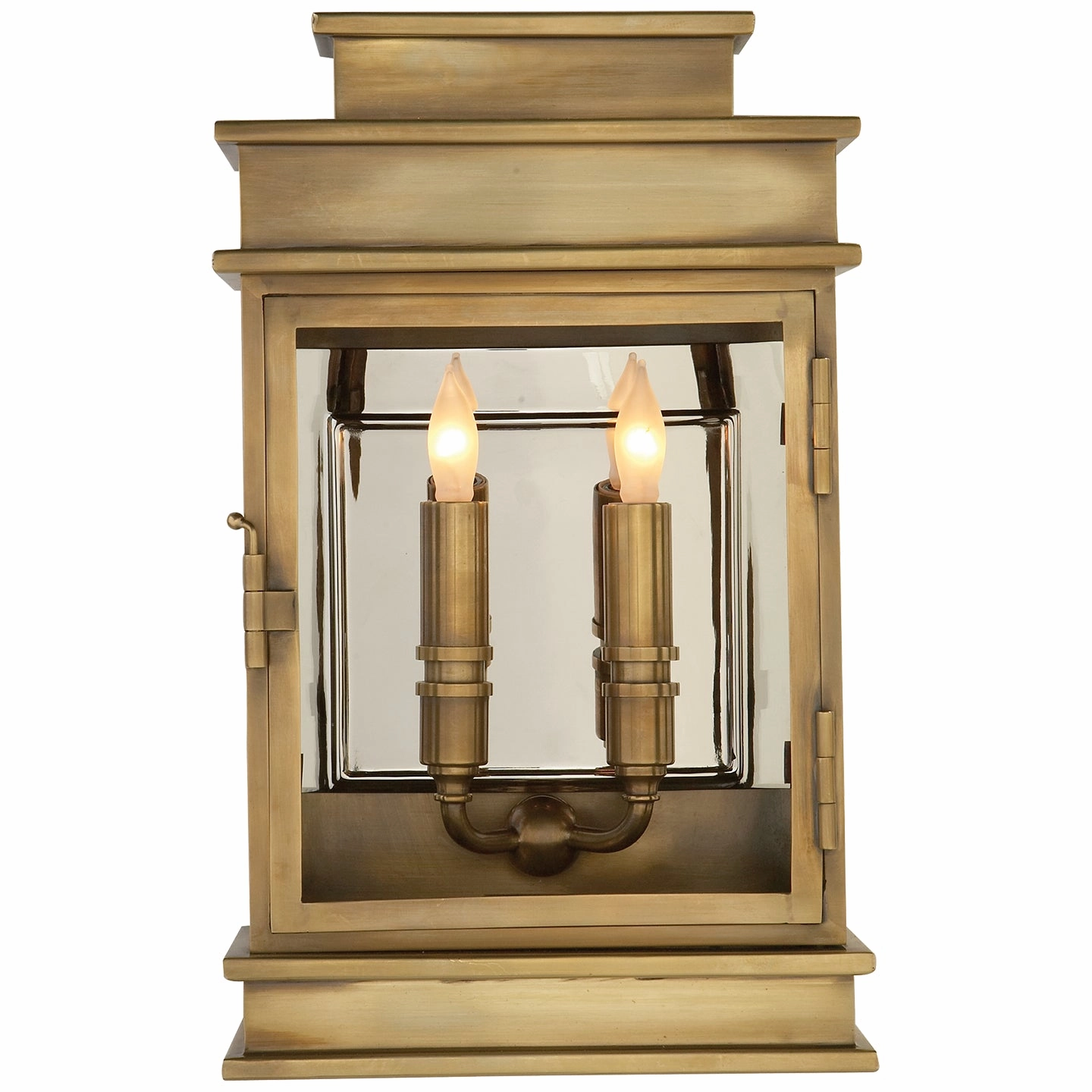 Linear Lantern Two Light Wall Sconce Antique-Burnished BrassOutdoor wall sconces with motion sensor