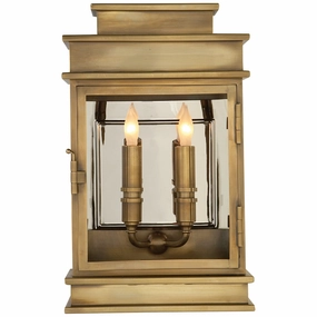 Linear Lantern Two Light Wall Sconce Antique-Burnished BrassOutdoor wall sconces with motion sensor