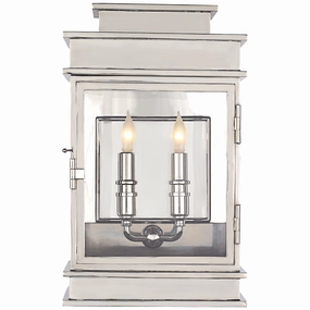 Linear Lantern Two Light Wall Sconce Polished NickelOutdoor wall sconces with motion sensor
