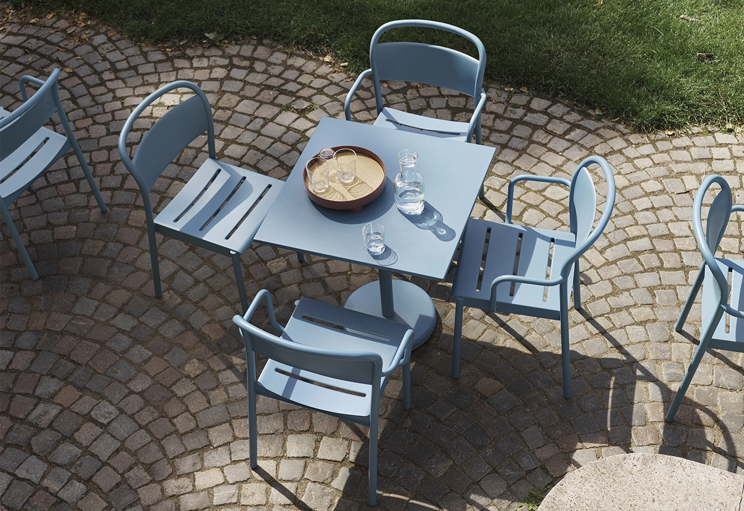 Linear Steel Caf Table | Square