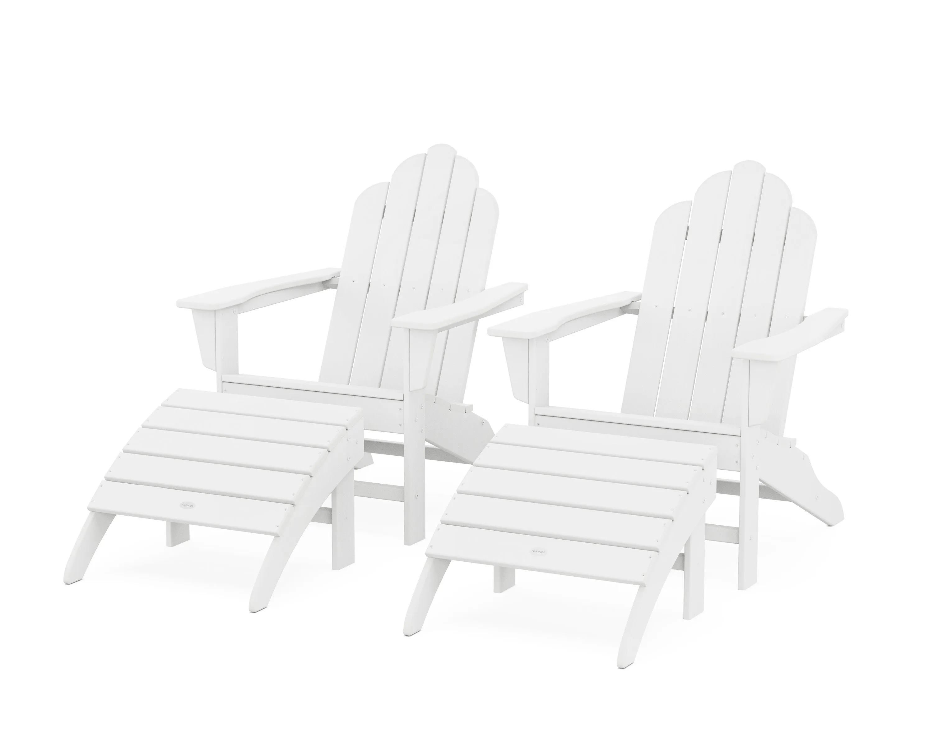 Long Island Adirondack Chair 4-Piece Set with Ottomans