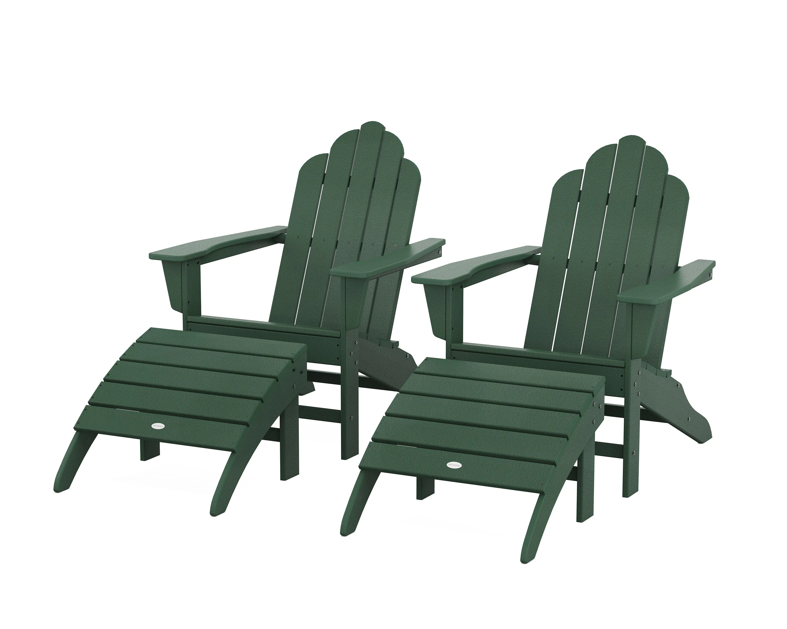 Long Island Adirondack Chair 4-Piece Set with Ottomans