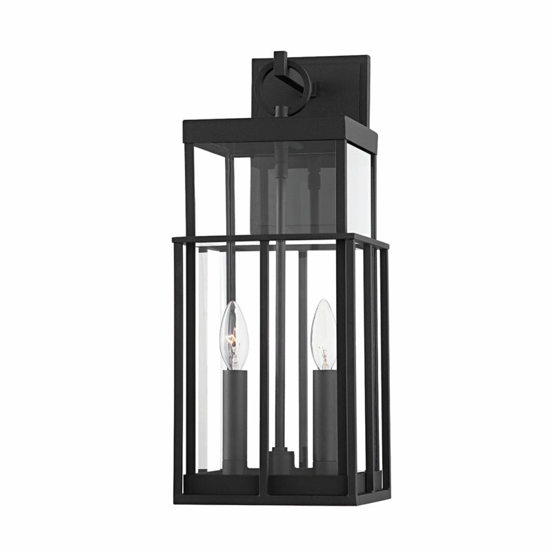 Longport Two Light Outdoor Wall Sconce Textured BlackOutdoor wall sconces with motion sensor