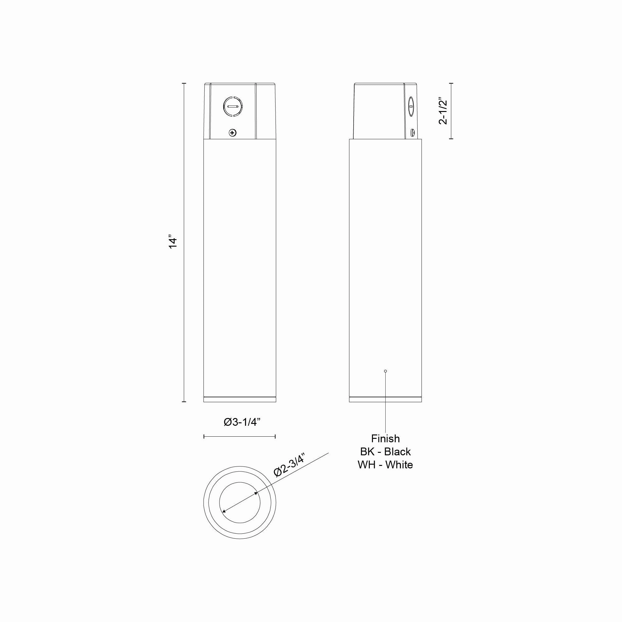 Lorna 14" (3" Dia.) LED Concrete Ceiling Mount