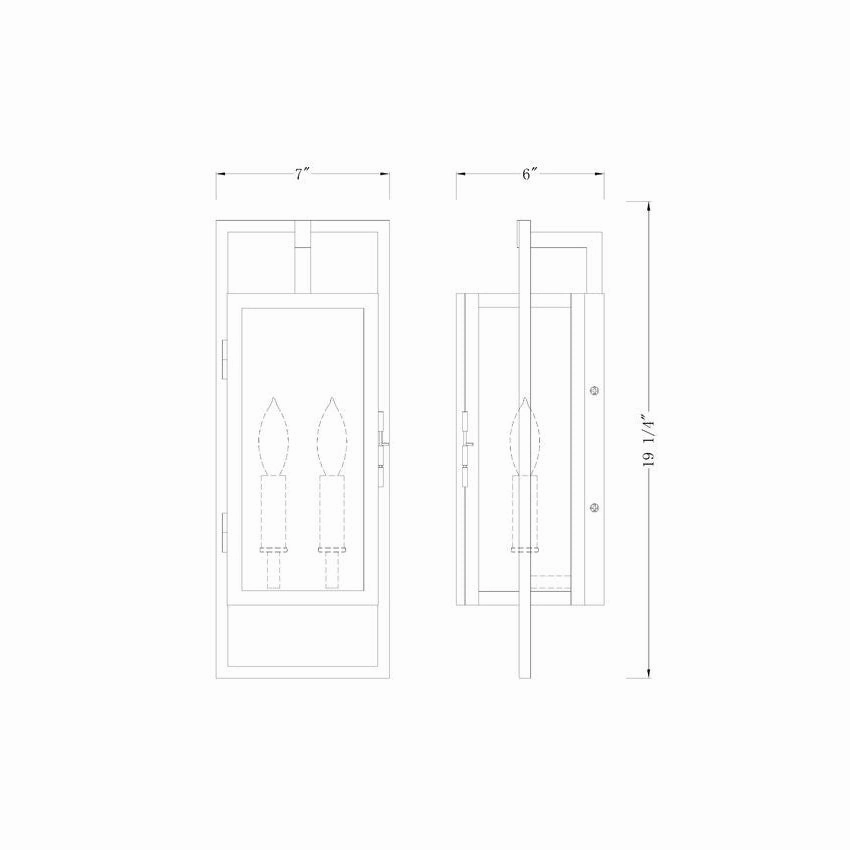Lucian 2-Light 18.5" Outdoor Wall Light