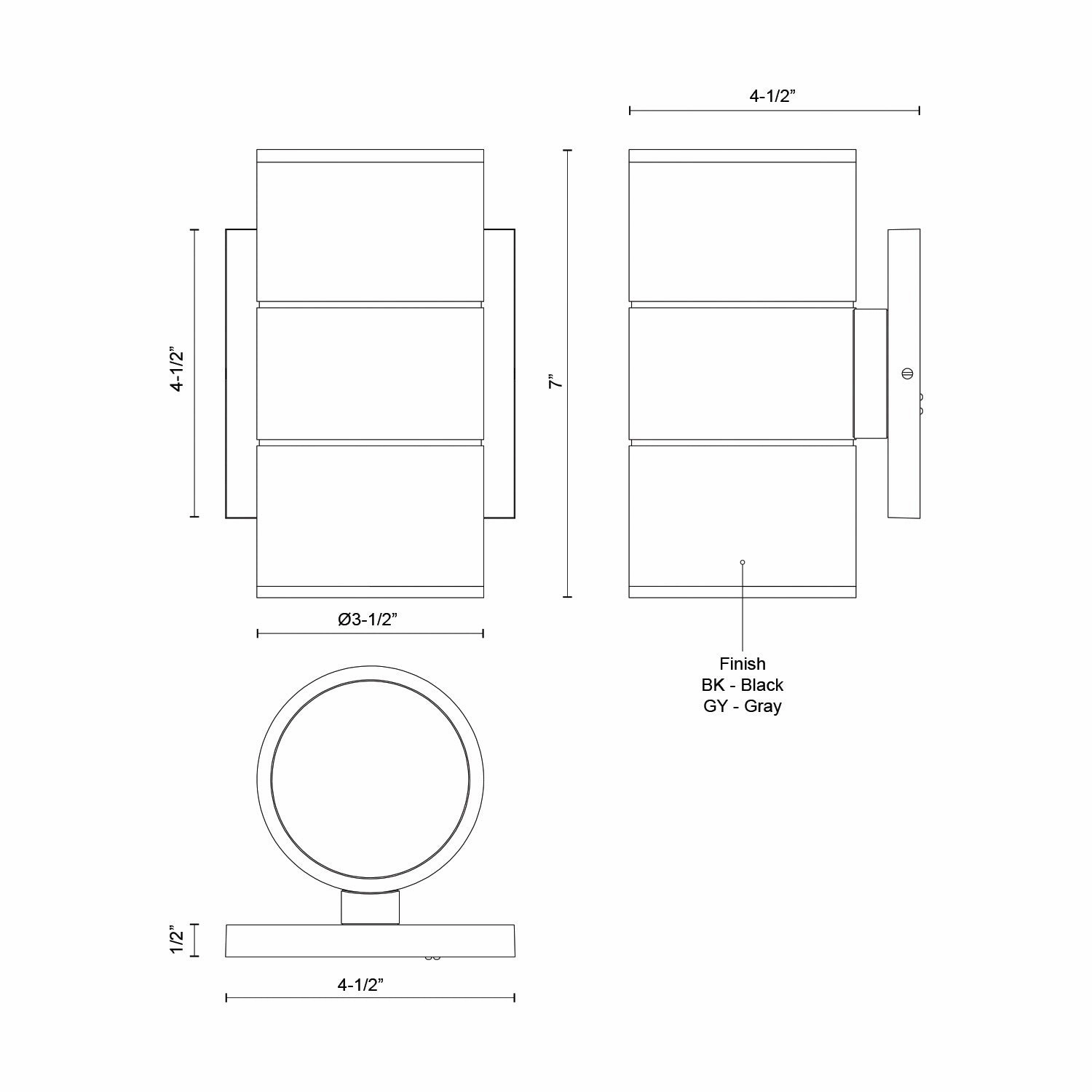 Lund LED Wall Sconce Gray