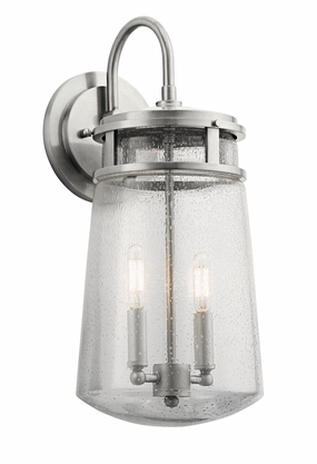 Lyndon Two Light Outdoor Wall Mount Brushed AluminumOutdoor wall sconces with motion sensor