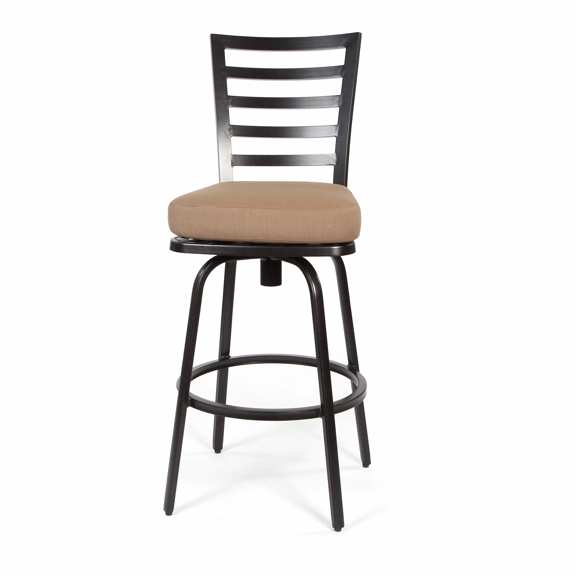 Mallin Armless Slat Back Swivel Barstool