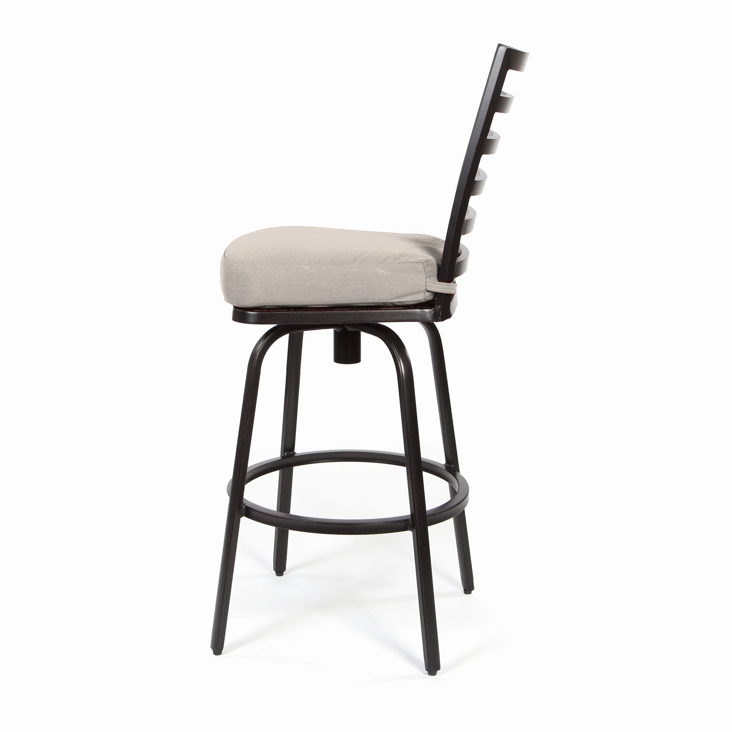 Mallin Armless Slat Back Swivel Barstool