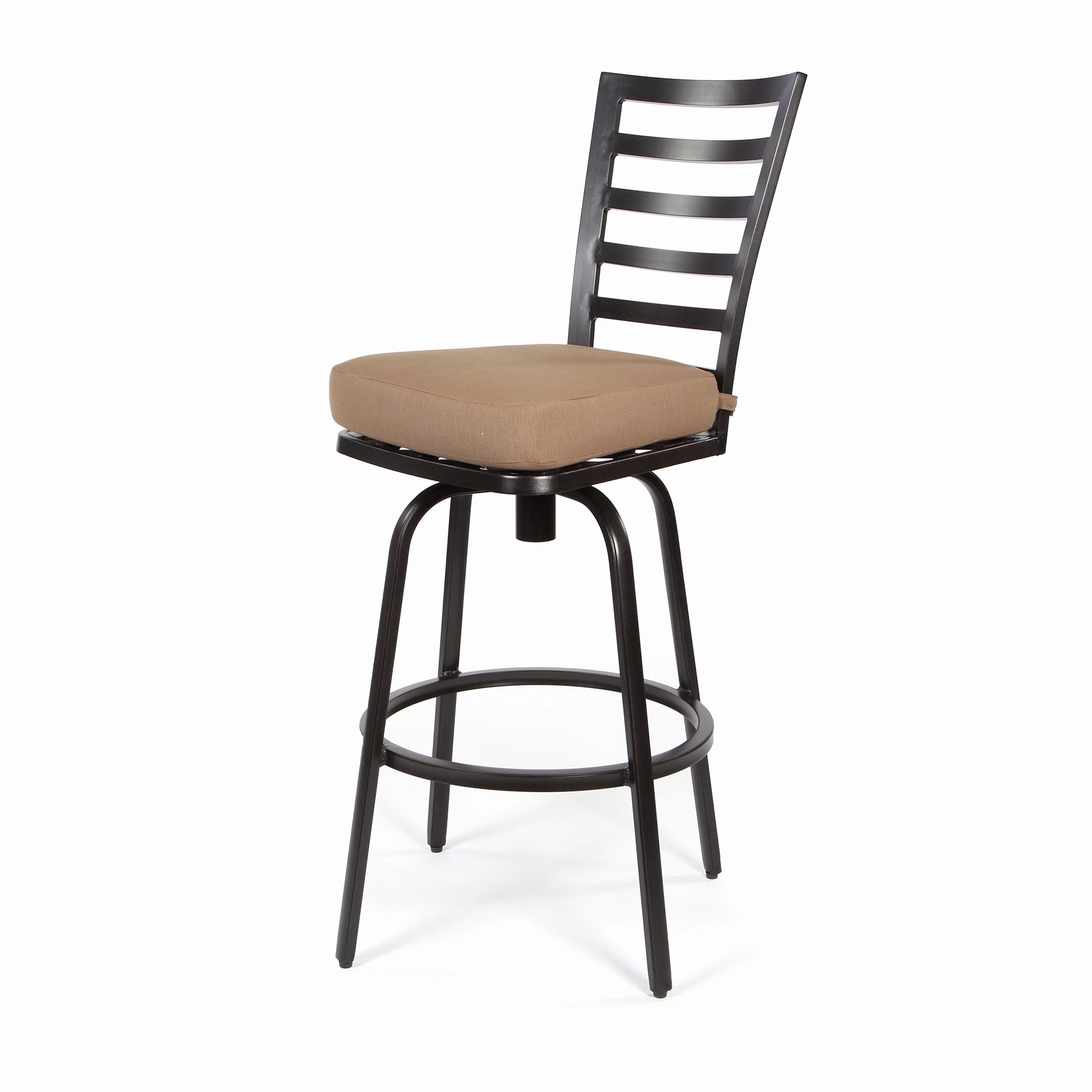Mallin Armless Slat Back Swivel Barstool