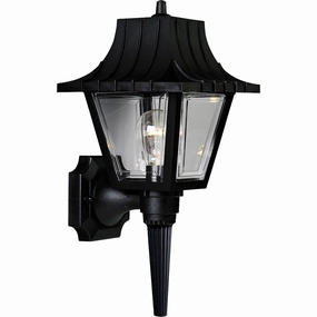 Mansard One Light Wall Lantern BlackOutdoor wall sconces with motion sensor