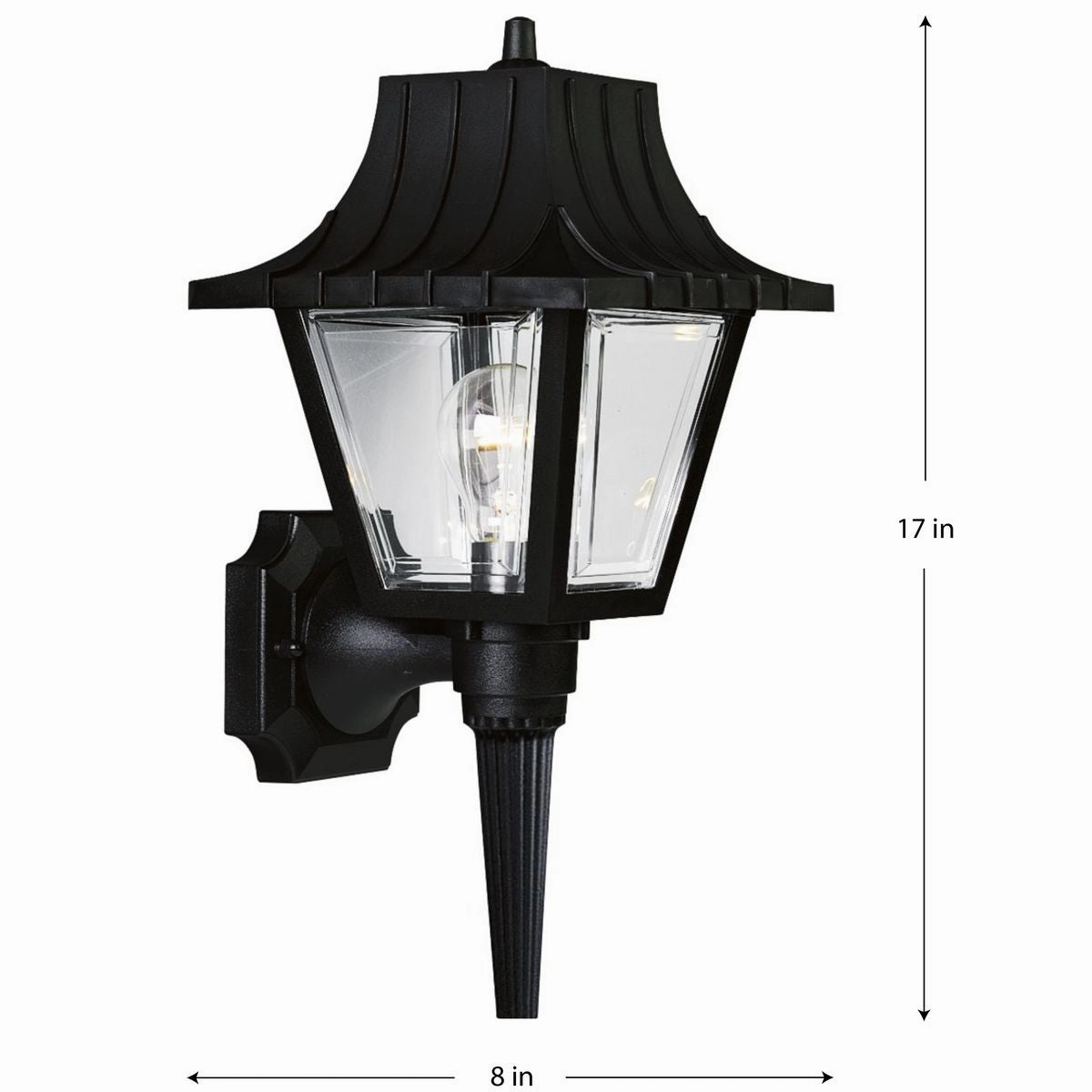 Mansard One Light Wall Lantern Black