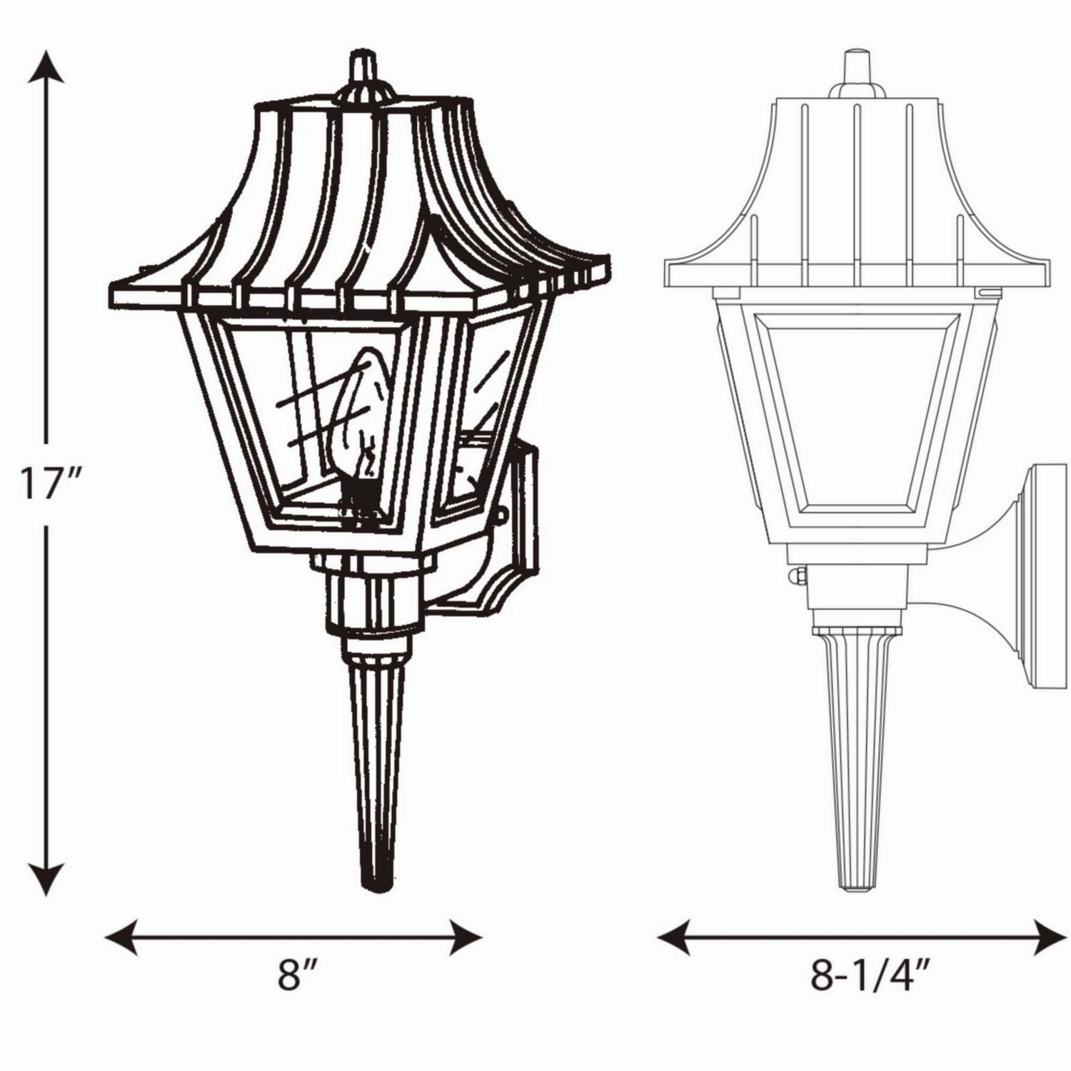 Mansard One Light Wall Lantern Black