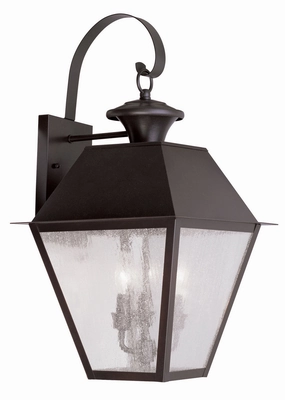 Mansfield Three Light Outdoor Wall Lantern BronzeOutdoor wall sconces with motion sensor