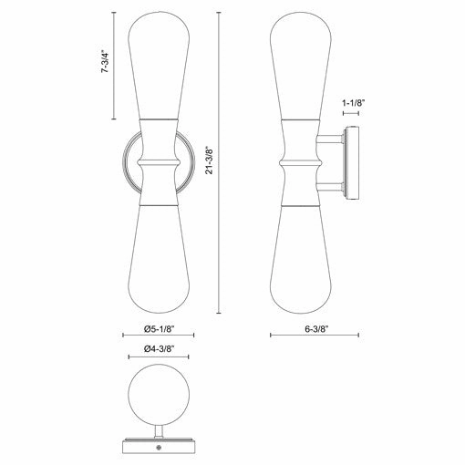 Marcel 2-Light 5" Exterior Wall