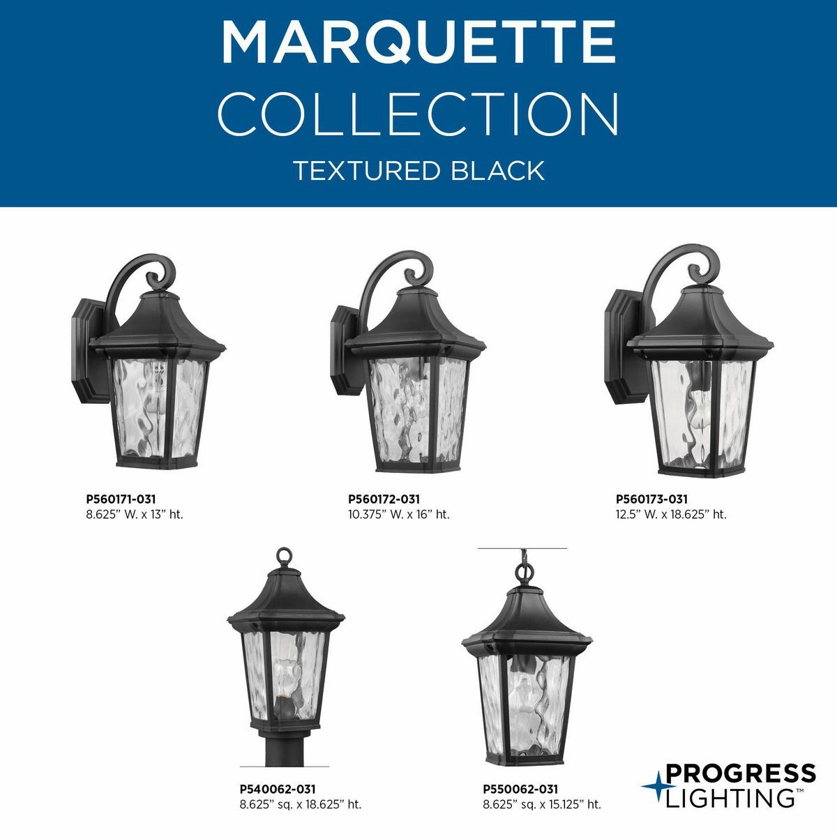 Marquette One Light Wall Lantern Black