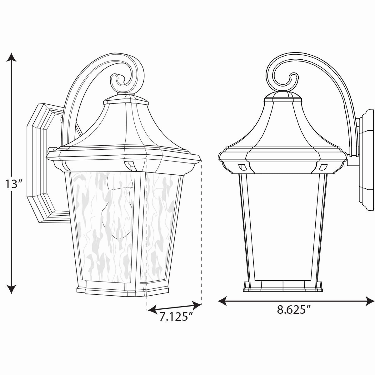 Marquette One Light Wall Lantern Black