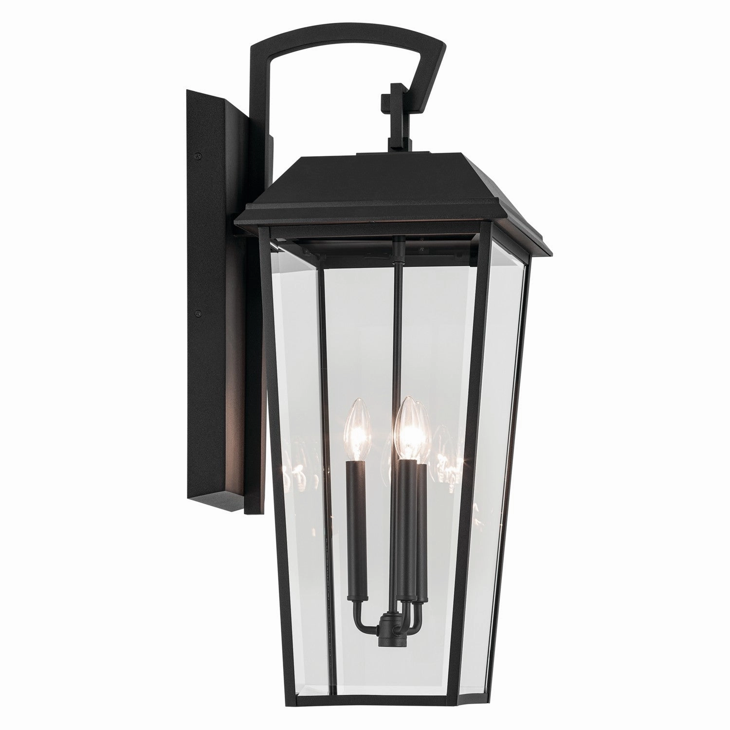 Mathus Three Light Outdoor Wall Mount Textured Black