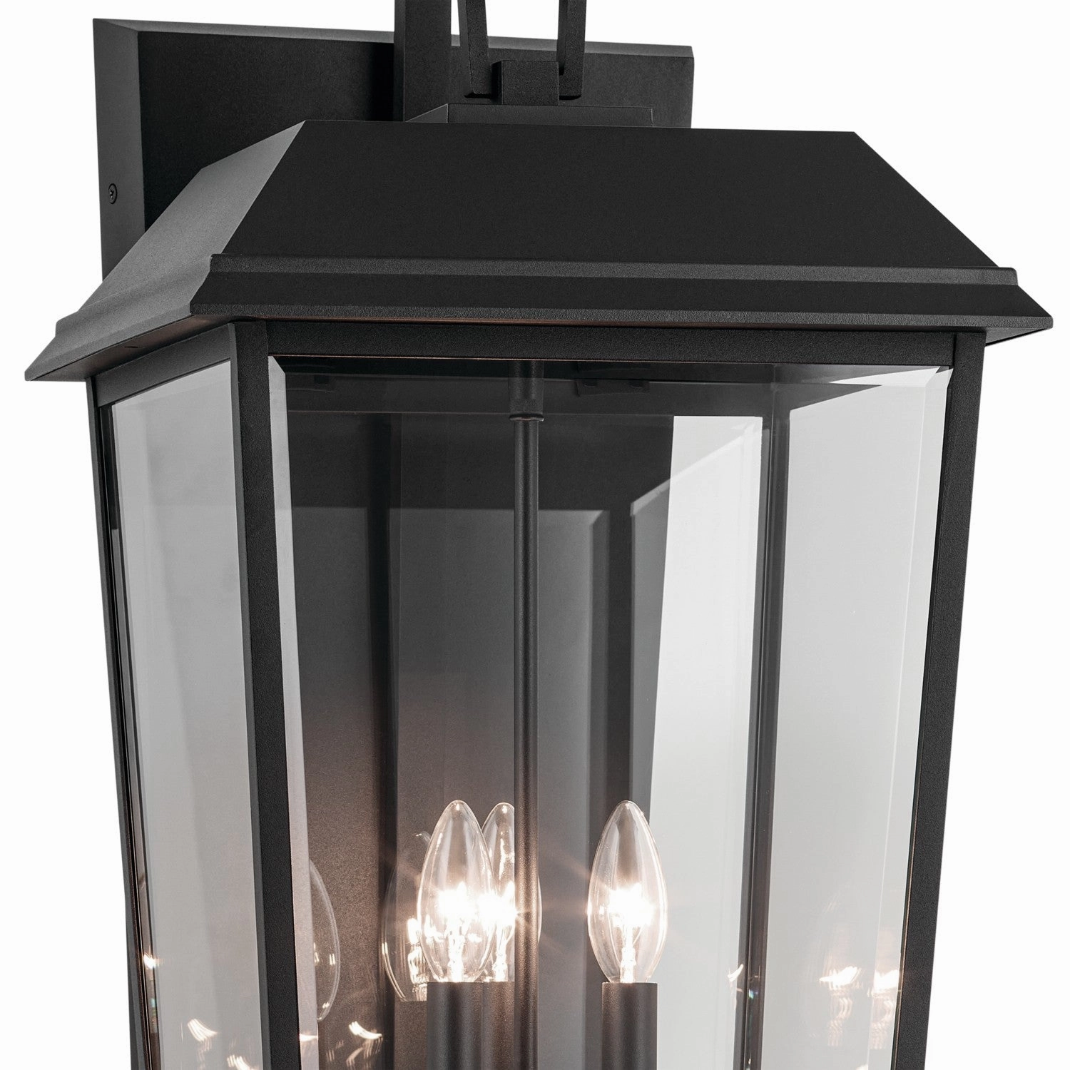 Mathus Three Light Outdoor Wall Mount Textured Black