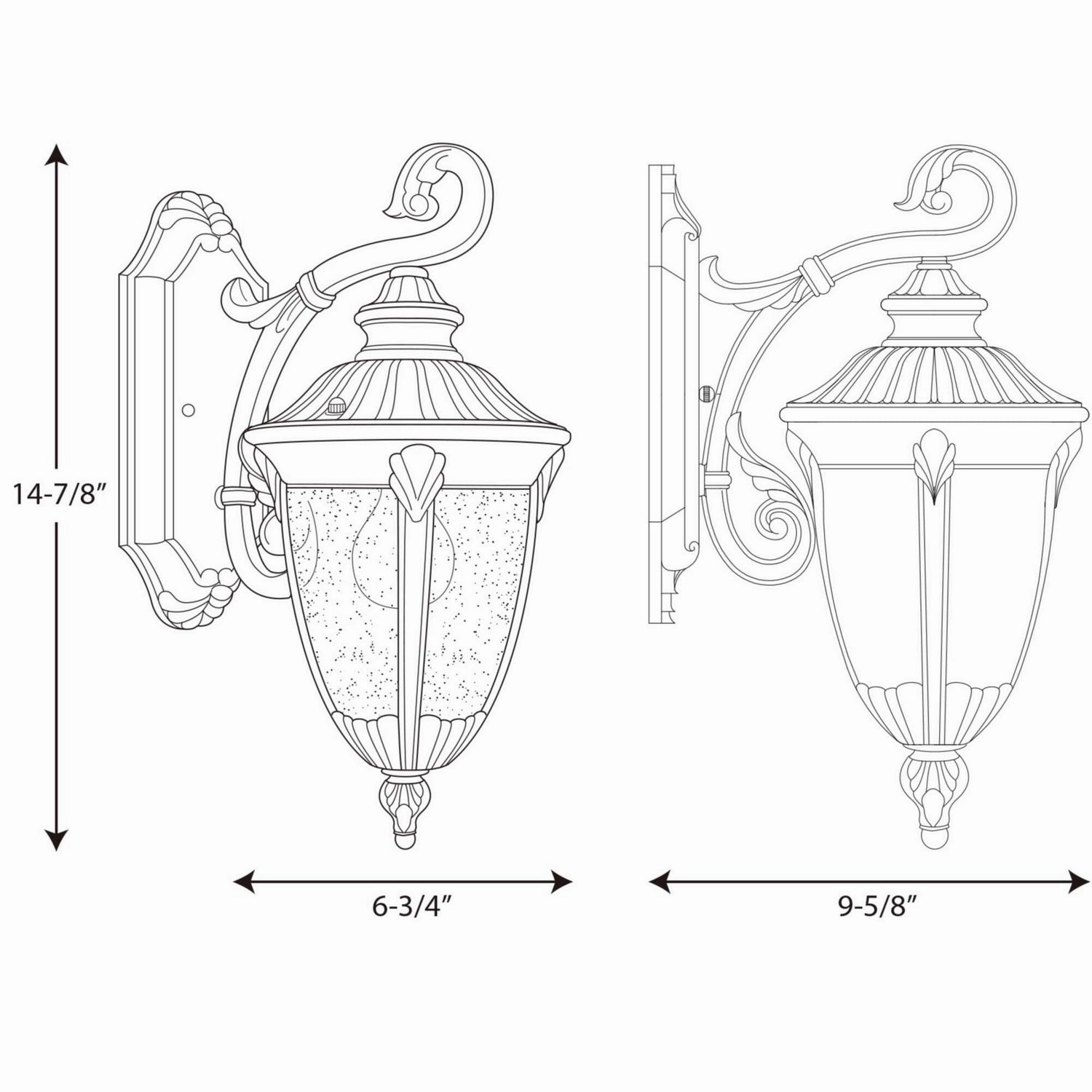 Meridian One Light Wall Lantern Textured Black