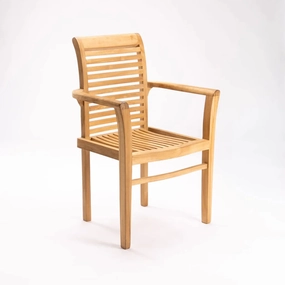 MILAN TEAK STACKING ARMCHAIRoutdoor patio furniture set