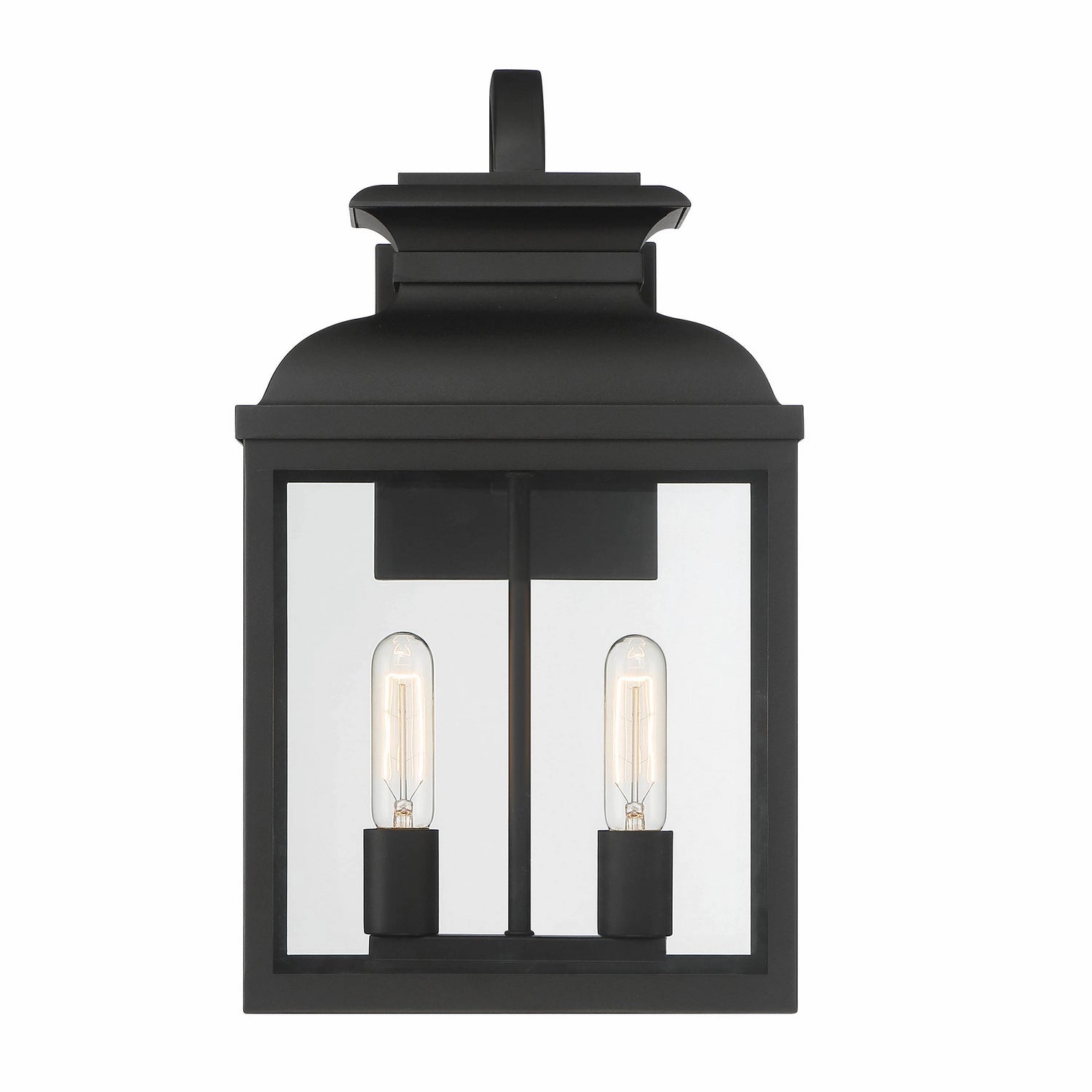 Milton Two Light Wall Lantern BlackOutdoor wall sconces with motion sensor