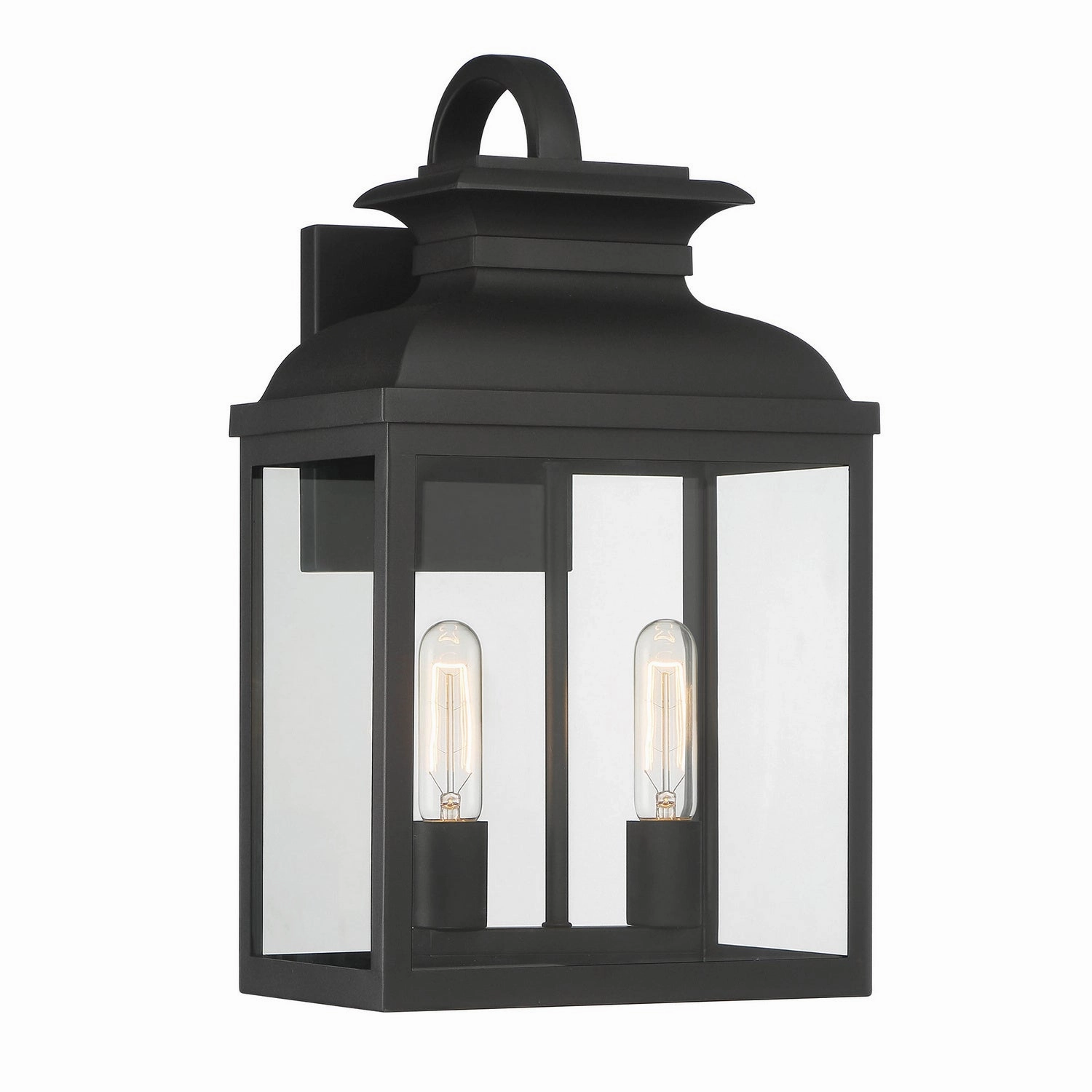 Milton Two Light Wall Lantern Black