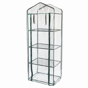 Mini Greenhouse 4 Tier with Plastic Cover professional grade gardening tool kit