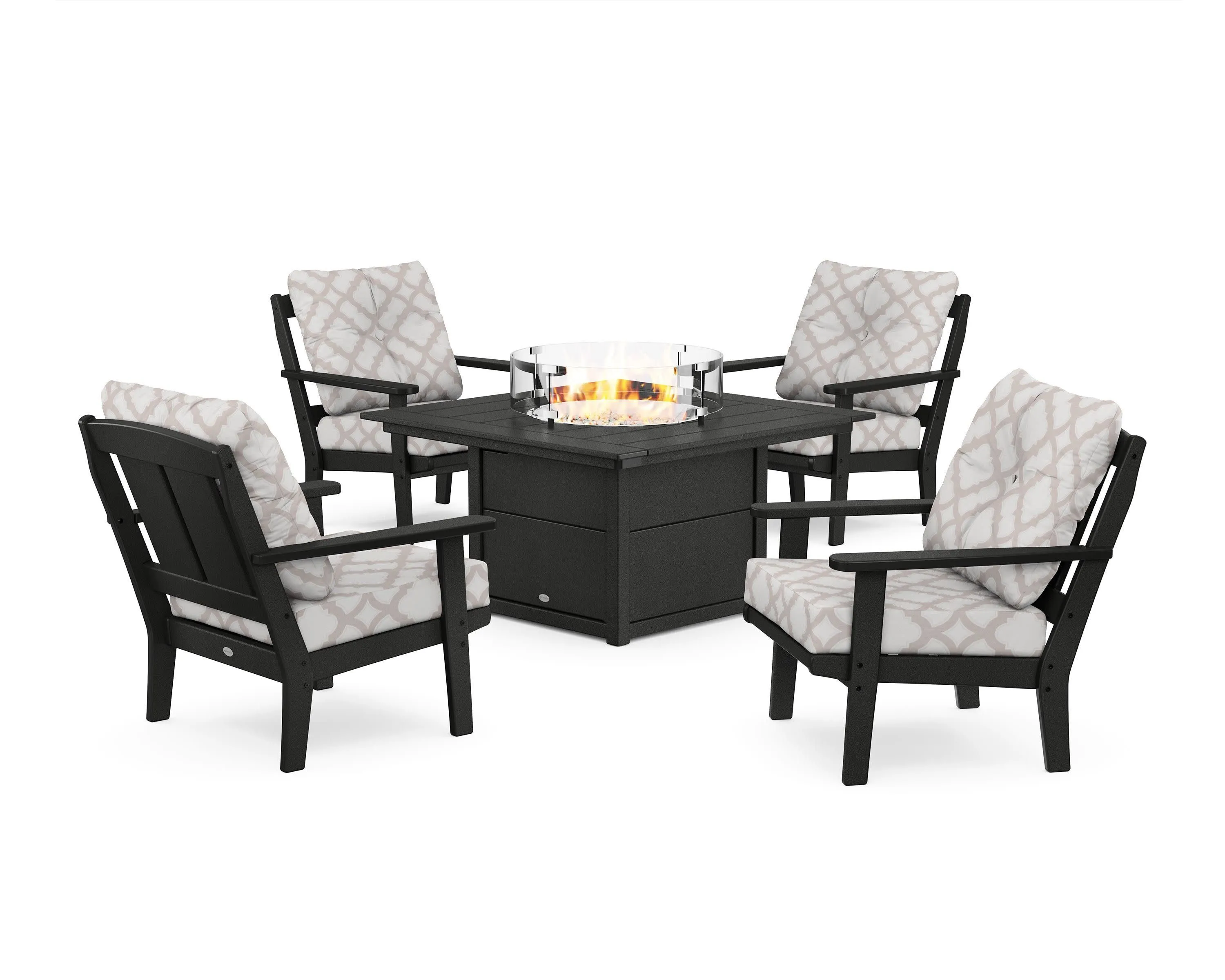 Mission 5-Piece Deep Seating Set with Fire Pit Table