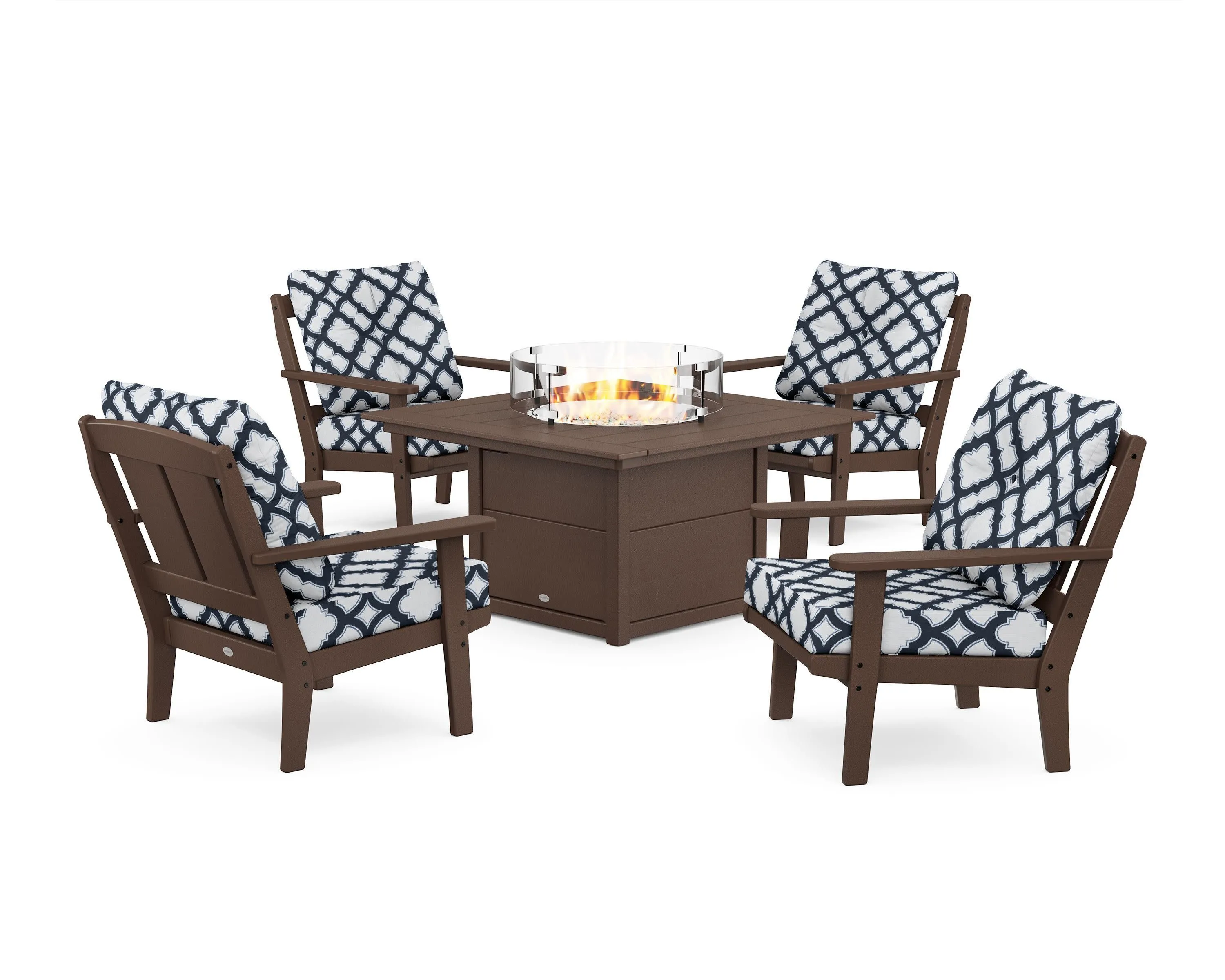 Mission 5-Piece Deep Seating Set with Fire Pit Table