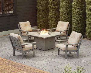 Mission 5-Piece Deep Seating Set with Fire Pit Tableoutdoor patio dining furniture set