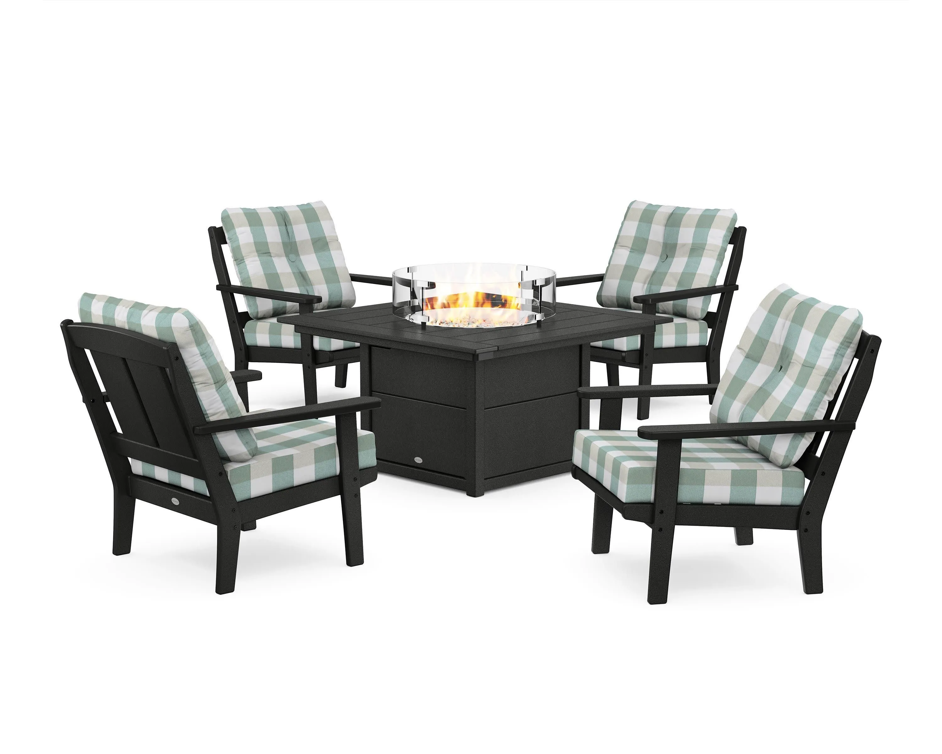 Mission 5-Piece Deep Seating Set with Fire Pit Table