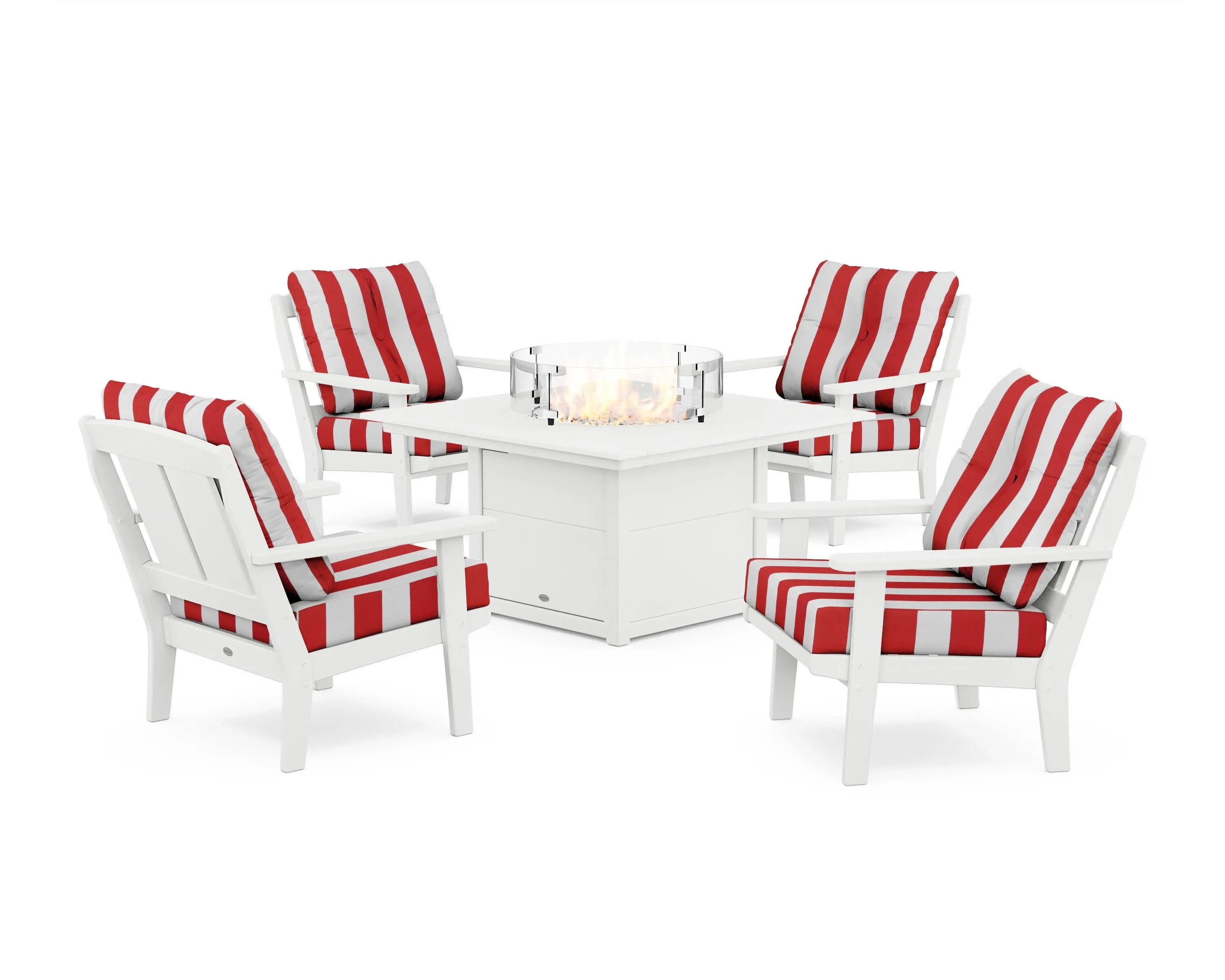Mission 5-Piece Deep Seating Set with Fire Pit Table