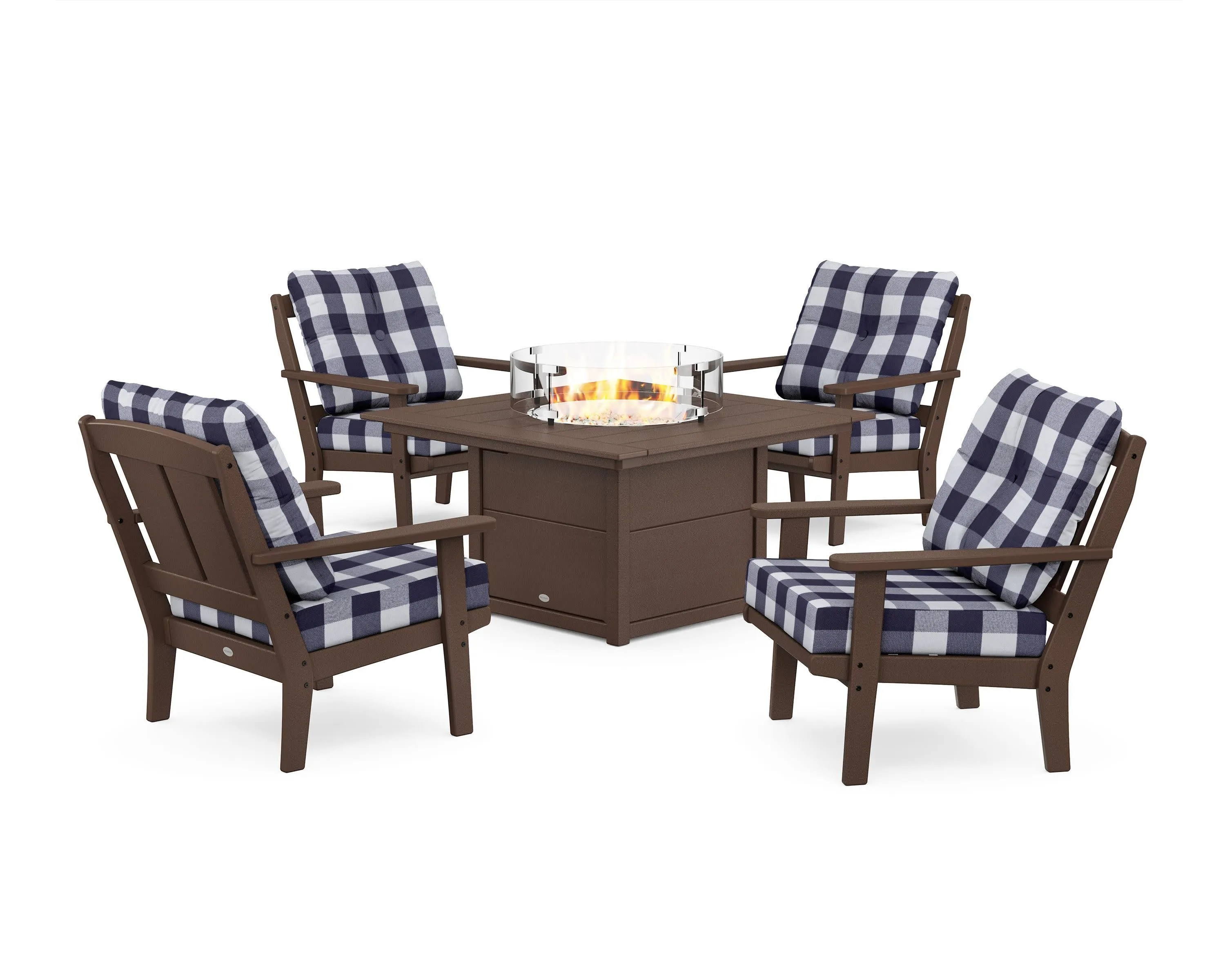 Mission 5-Piece Deep Seating Set with Fire Pit Table