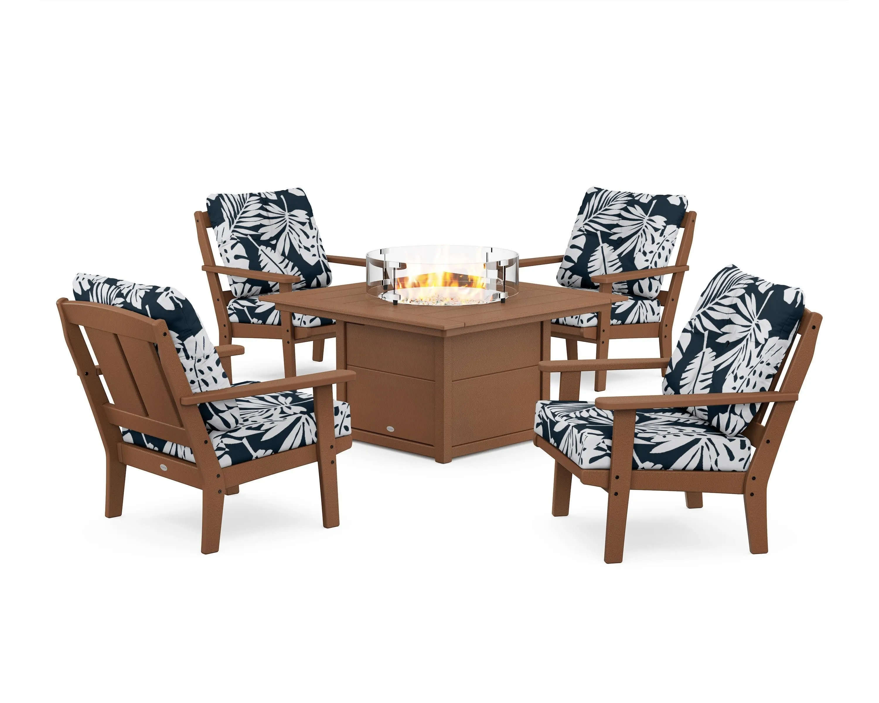 Mission 5-Piece Deep Seating Set with Fire Pit Table